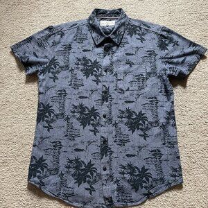 Mens ZAK Los Angeles Button Up Shirt Island Floral Short Sleeve Cotton Sz Small